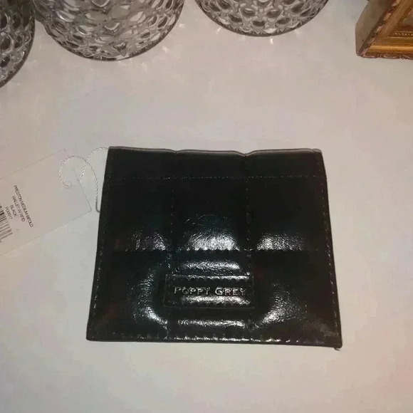 Poppy grey black quilted leather small wallet NWT - Picture 3 of 6